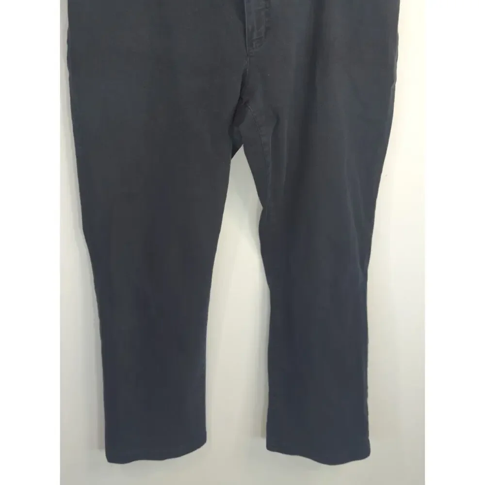 Lauren Ralph Lauren Black Tapered Down‎ Mid Rise Casual Slim Denim Womens 20W